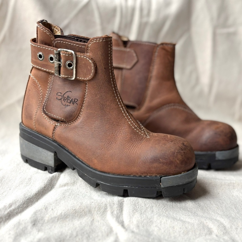 Women’s 90s Swear London Vintage Leather Steel Toe Heel‎ Platform Chelsea Boot